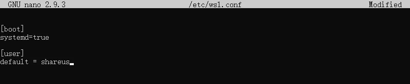 modify wsl.conf file