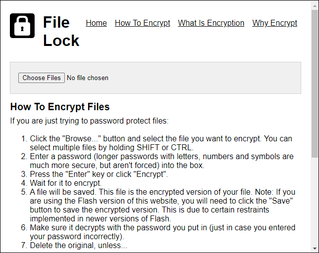 File Lock home page