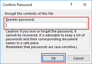 MSOffice Confirm Password