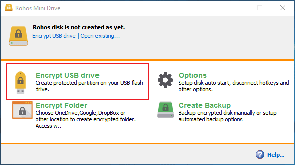 Rohos Encrypt USB drive