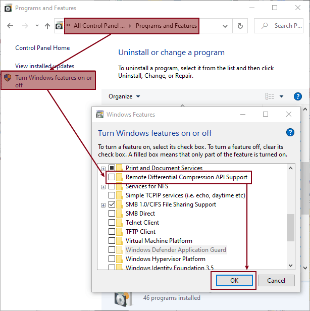 Cancel Remote Differential Compression API Support