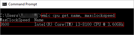 check cpu specs in cmd