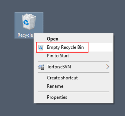 empty recycle bin