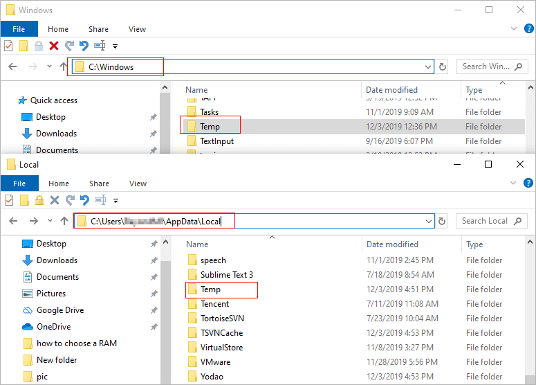 windows 7 cab files in temp folder