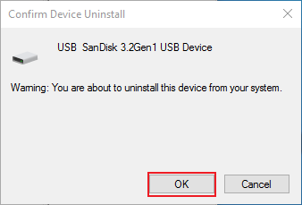 confirm device uninstall