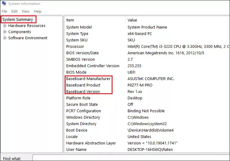 check motherboard model