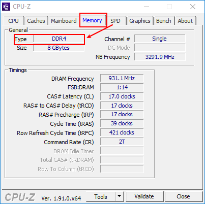 How Check if RAM is DDR3 or DDR4 in Windows 10/8/7