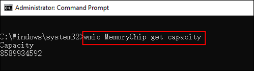 check ram capacity in cmd