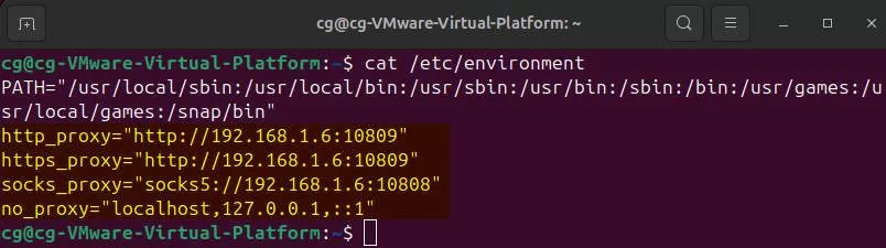 /etc/enviroment configuration