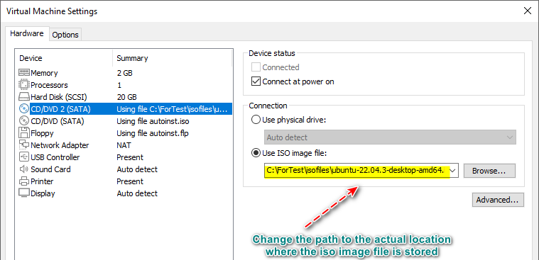 directly copy all files open change path of iso