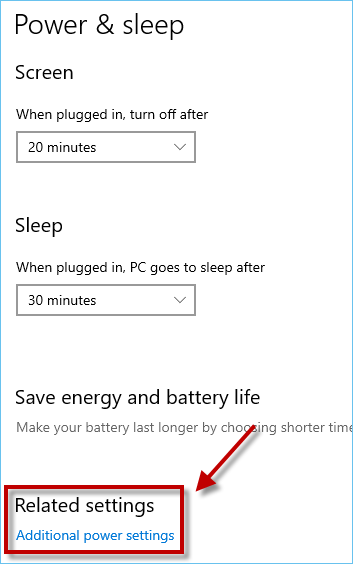 additional power settings