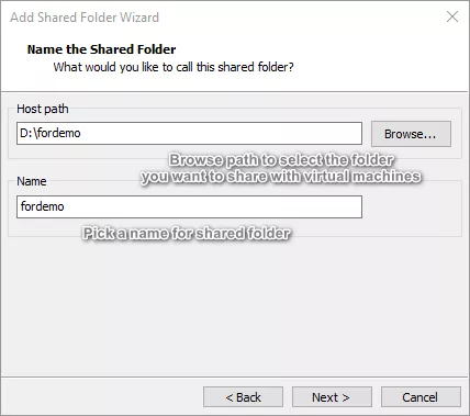 name the shared folder