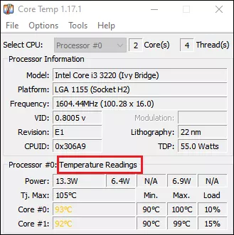 check  core temp