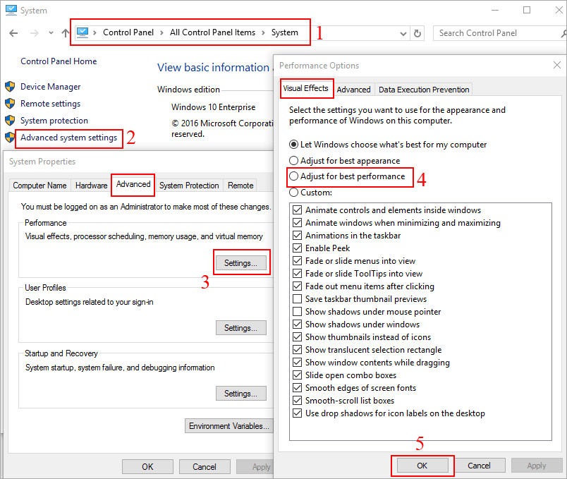 disable visual effects