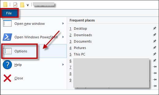 file and options