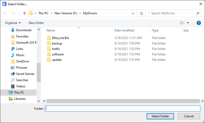 select folder