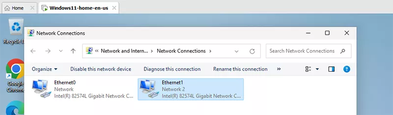 multiple network connection types in one VM