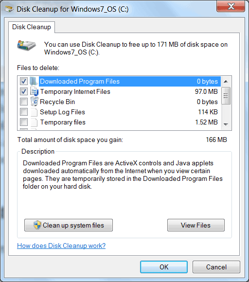 disk cleanup