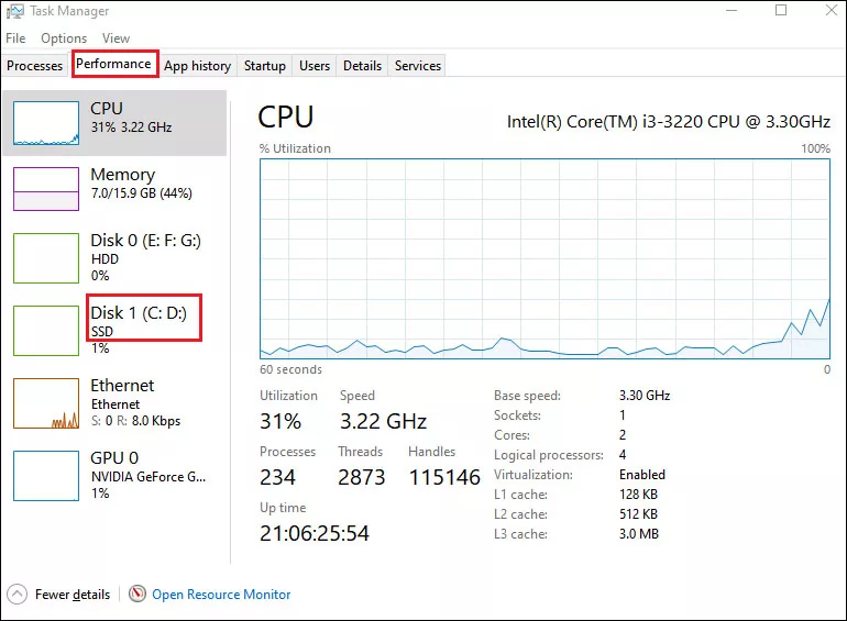 check ssd drive letter