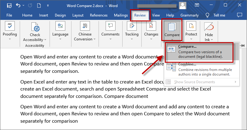 How To Compare Two Word Documents Or Excel Tables Online 4867