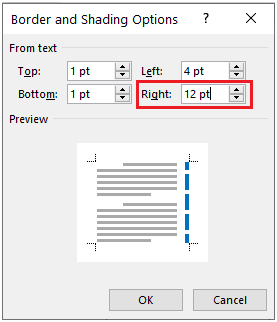 border and shading options