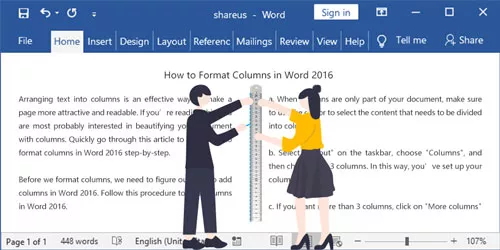 How to Format Columns in Word 2016