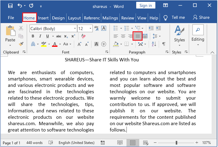 how-to-format-columns-in-word-2016