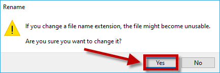 Choose Yes to rename.
