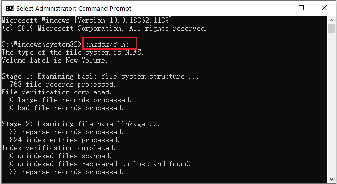 use chkdsk to repair the docx file