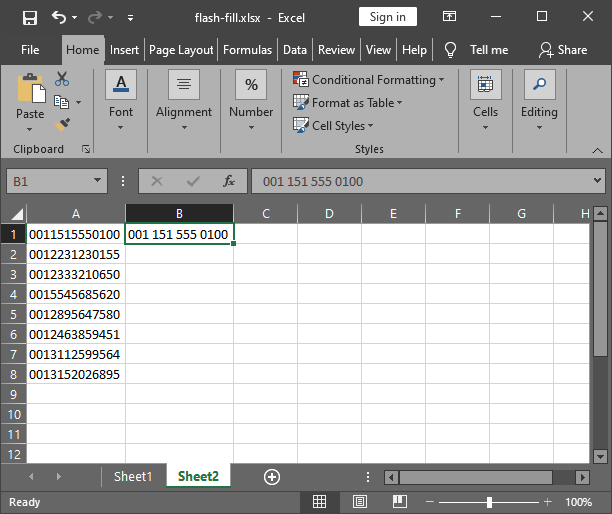 Create phone number pattern