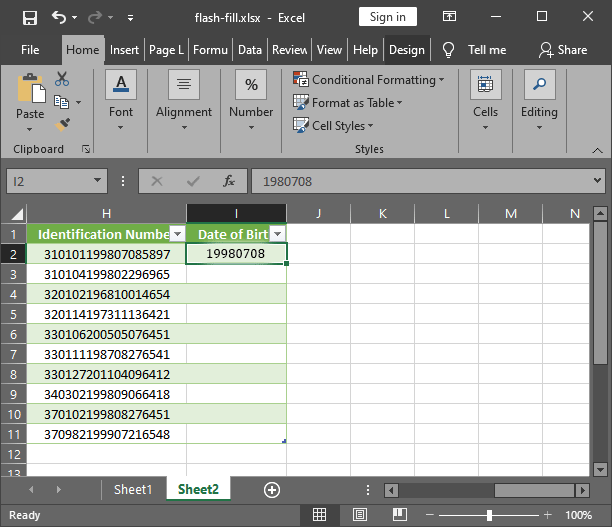 Input birthday pattern