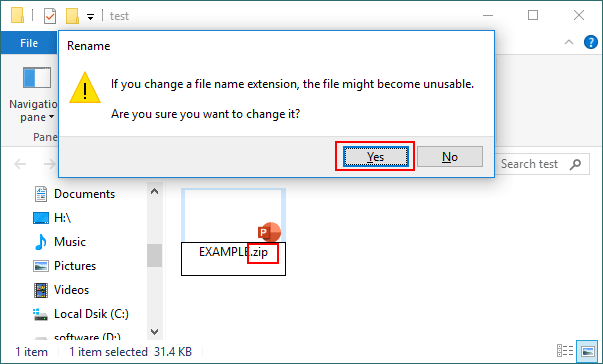 change file name extension