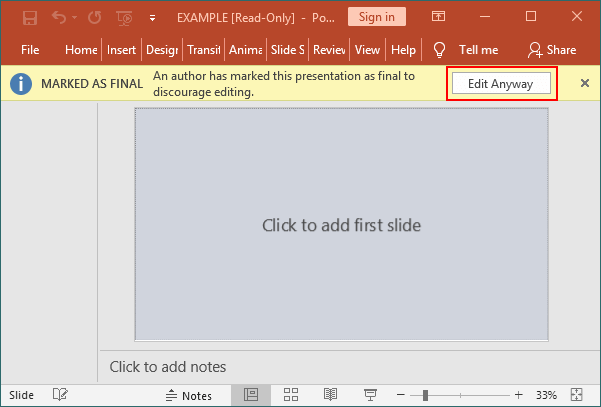 how to edit a read only powerpoint presentation