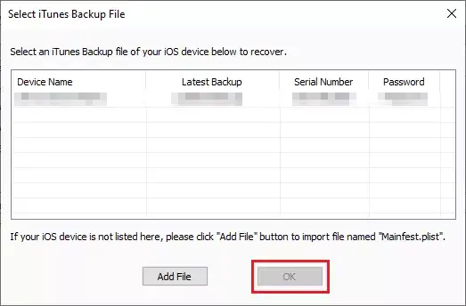 add itunes backup file