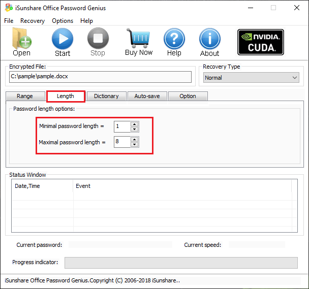 enter password length