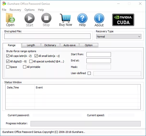 The outset of Office Password Recovery