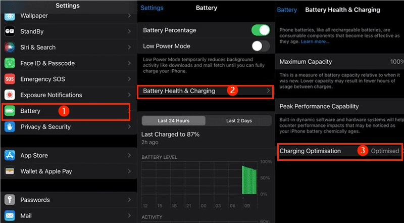 enable optimized battery charging