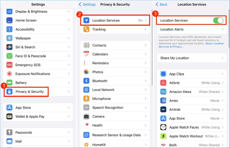 manage location services usage