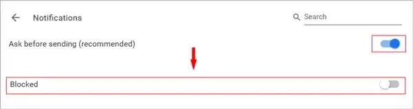 block notifications of chrome