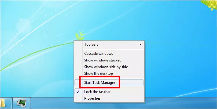 choose start task manager