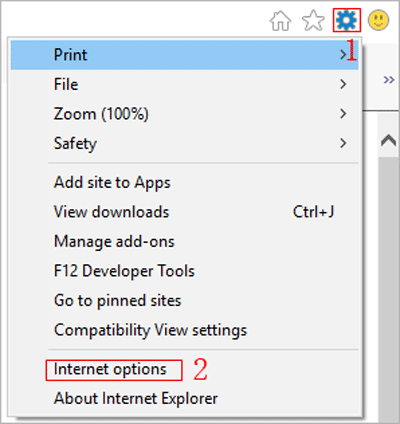 internet options window