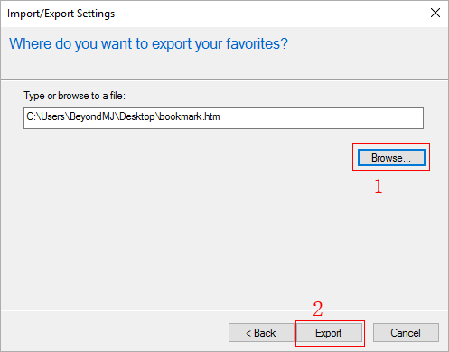 export the html file