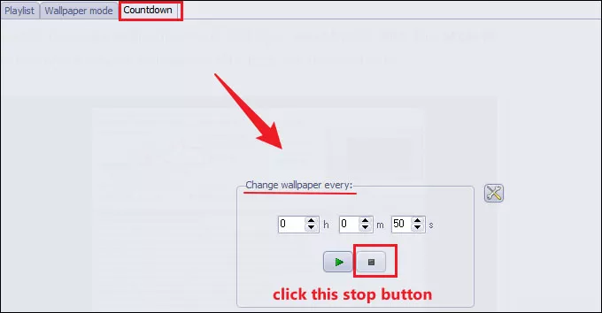 click stop button