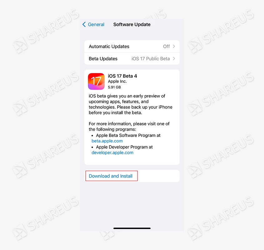 download and install ios 17 beta