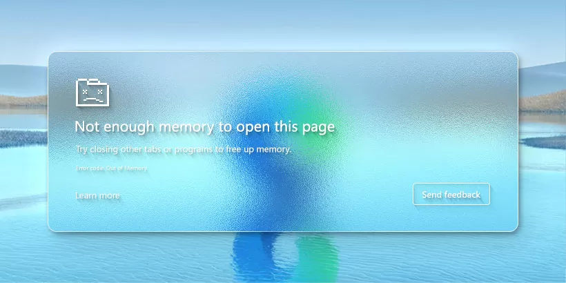 Fix Edge Error Code: Not Enough Memory to Open this Page