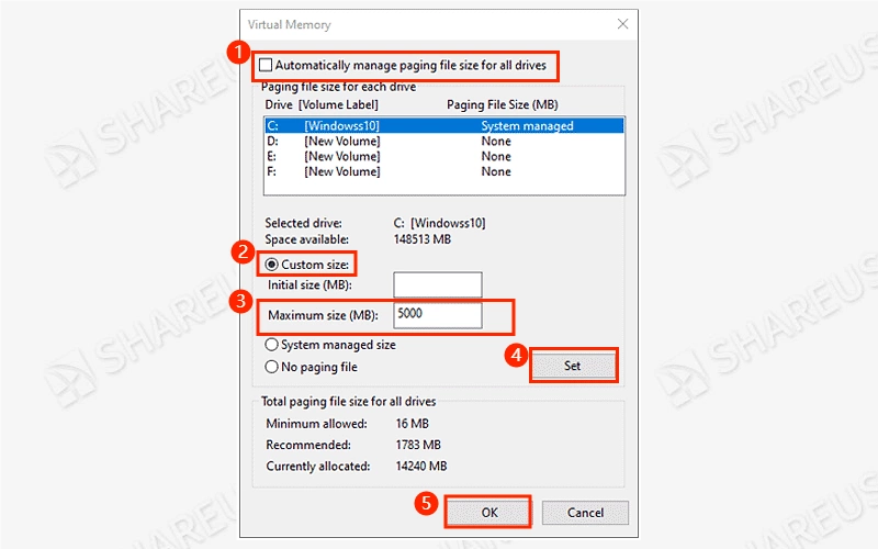 maximize virtual memory