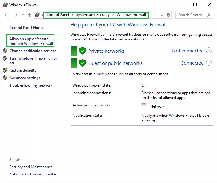 allow google drive in windows firewall 