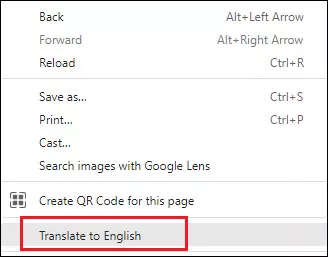 click translate to english