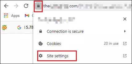 select site settings