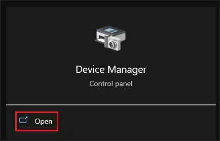 open device manager